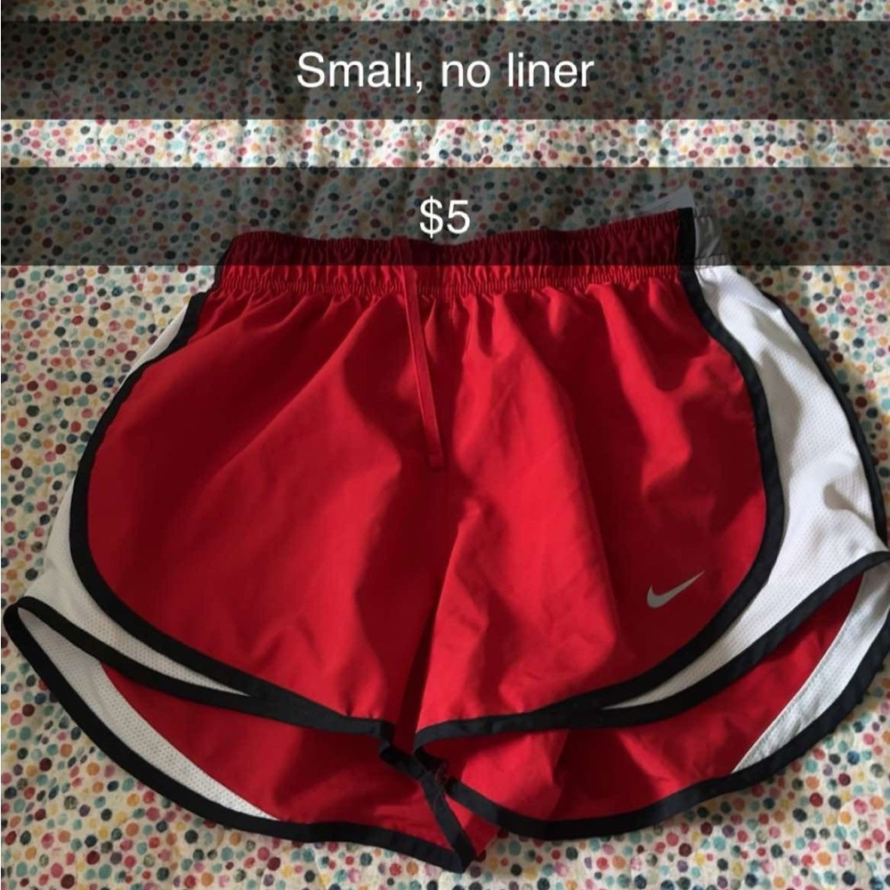 Nike Red and White Running Shorts
